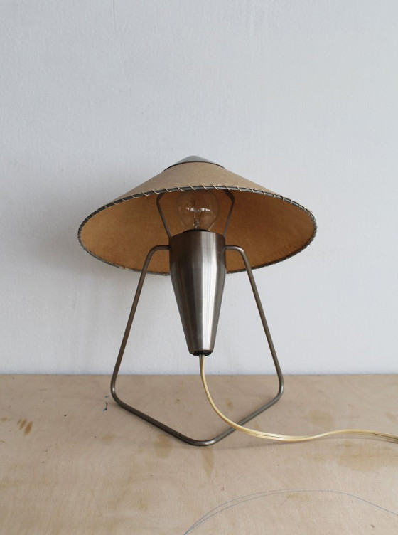 Číňanka" Table Lamp by Helena Frantová, Czechoslovakia 1953 – Paper, polished steel (photo 7 of 13)