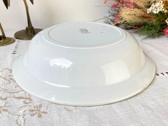 Vintage Franse St Amand Ironstone TRIANON Puttenmotief Diep Bord 19e Eeuw – Servies (photo 8 of 9)