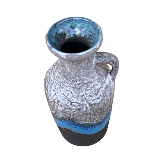 Image 1 of Ceramic Vase with Handle, Fat Lava, Strehla Keramik, Germany, 1970s