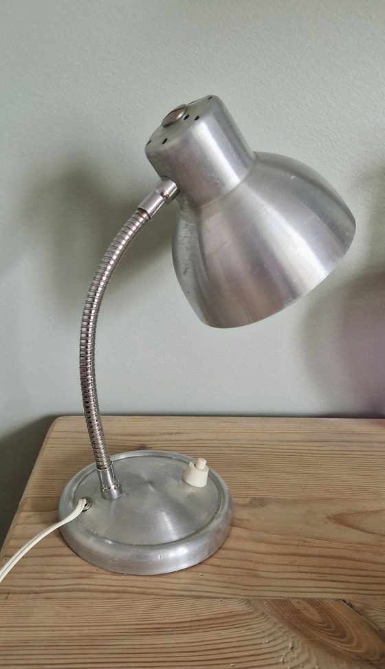 Image 1 of Industrial-style casserole-style lamp - Brushed aluminum - 1960s