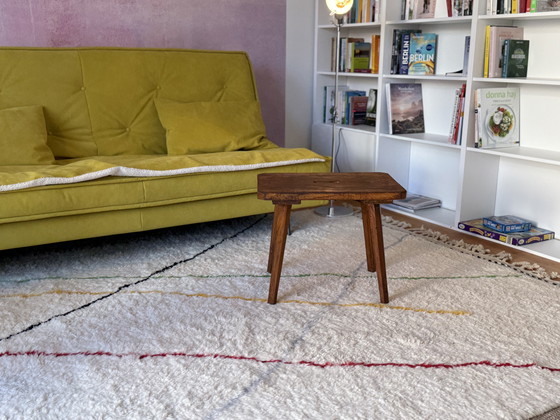 Image 1 of Antique Wooden Stool Milk Chair Stool Vintage wooden stool 