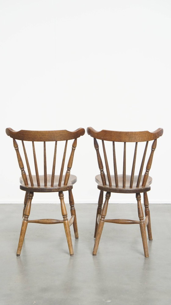 Image 1 of 2 x Antique Dutch slatted wooden chair