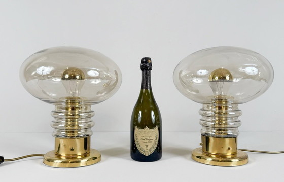 Image 1 of Set van twee lampen/paddenstoellampen uit het midden van de 20e eeuw van Luigi Colani, jaren 70.