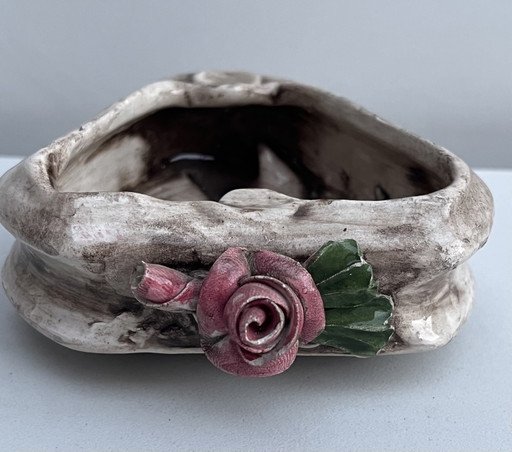 Vintage Ceramic Ashtray 1950-70 Italy 1950–1970s With a Handmade Look.