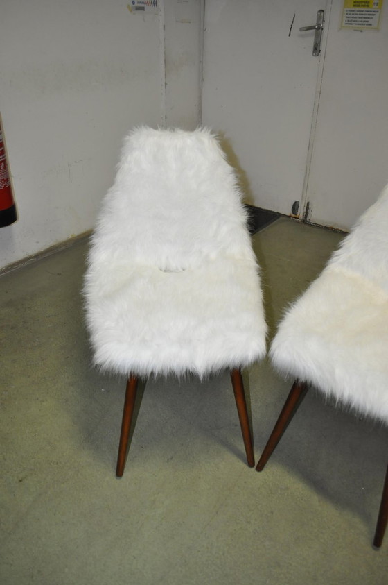 Set of Erika Side Chairs by Judit Burián for SZKIV, 1959, White, Mid Century Modern (photo 8 of 9)