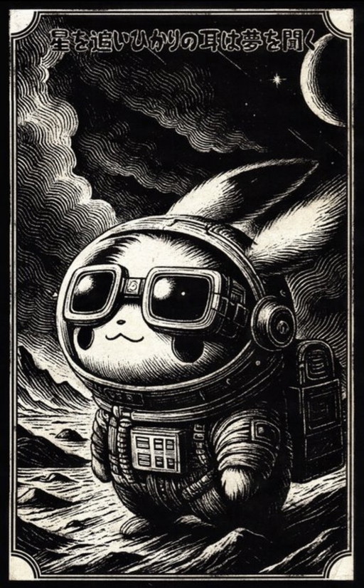 Kunstwerk Pikachu (Pokemon) Cosmic Wanderer