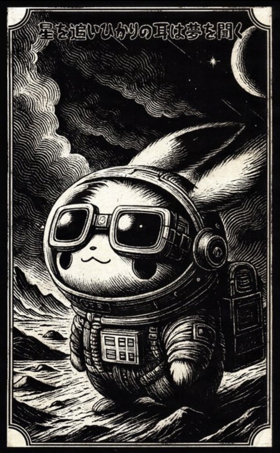 Image 1 of Kunstwerk Pikachu (Pokemon) Cosmic Wanderer