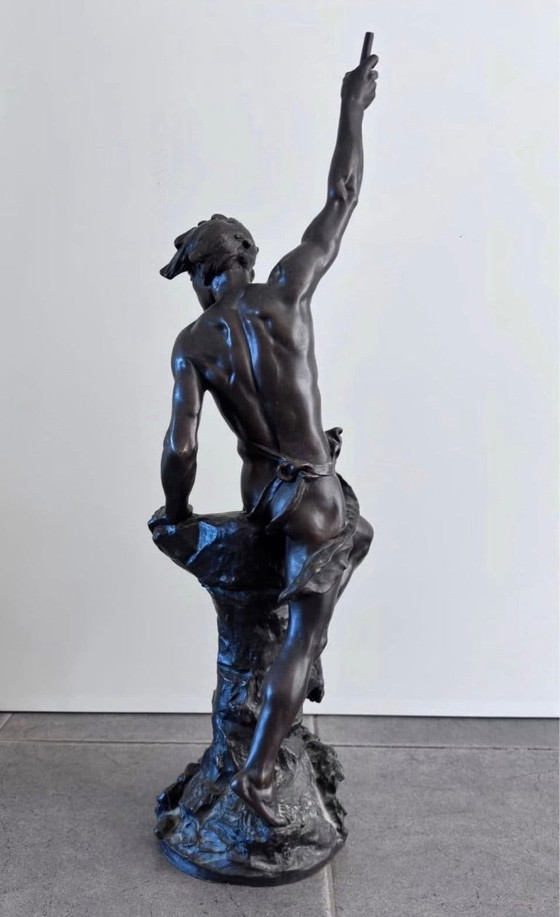 Grande Statue En Bronze "Pêcheur Au Harpon" – Objets déco (photo 2 of 5)