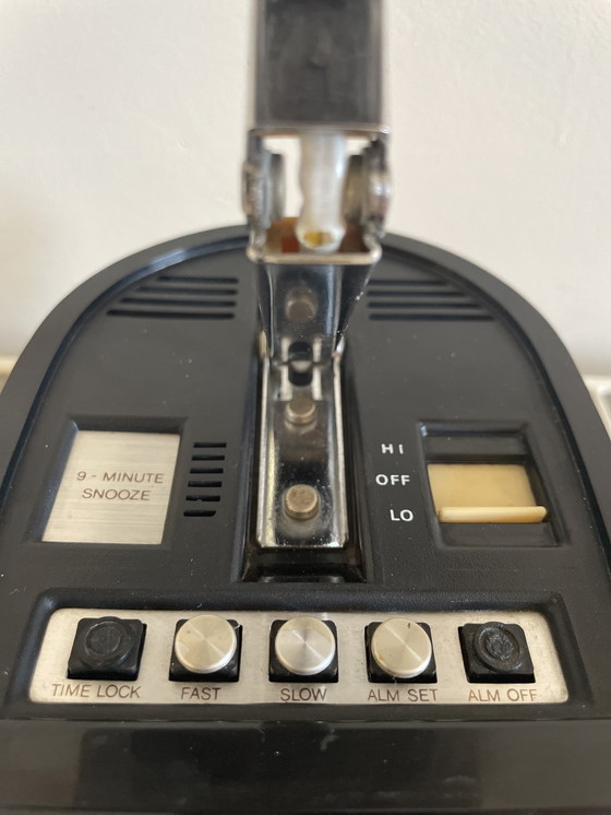 Image 1 of Timco Tischlampe mit LED-Wecker 1970er Space Age retro Hong Kong. Teleskopische Kapsel. selten.