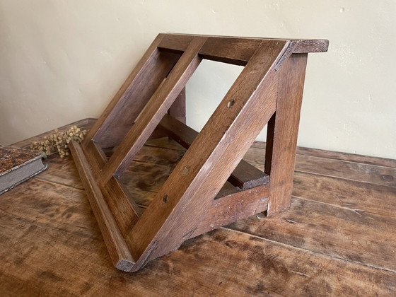 Image 1 of 1930s Table Book Stand Reading Stand Menu Stand Oak French