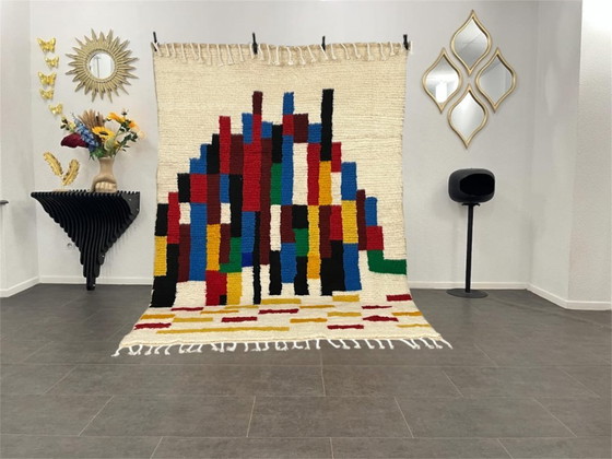 Image 1 of Alfombra marroquí colorida – Expresión cultural – 254 cm x 174 cm