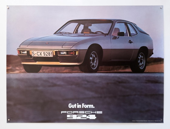 Image 1 of 🏁 Porsche 924 – c. 1978 – Poster originale vintage B1 | Litografia offset | 102 × 76 cm | Germania Ovest