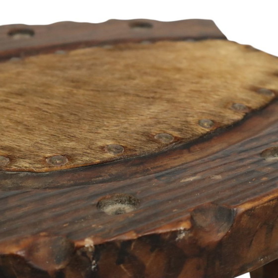 Image 1 of Spanischer Milchhocker, Brutalistischer Dreibeinhocker