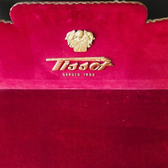 Large Tissot Watch Display in Red Velvet Vintage 60', Decorative Objects, Metal (photo 4 of 8)