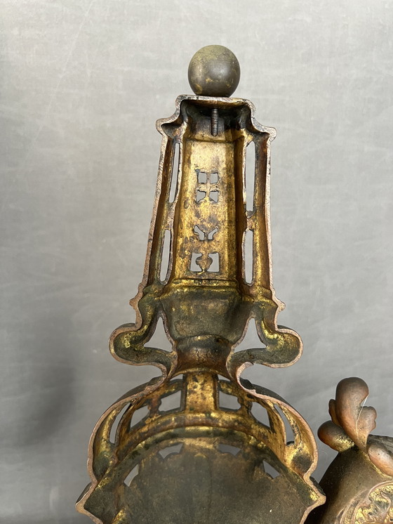 Image 1 of Paar Andirons aus dem 19. Jahrhundert, Frankreich um 1860 Bronze