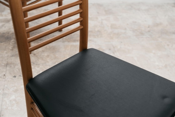 Image 1 of Dining Set Consisting of 4 Chairs with Ladder Backrest, 1980s Design, Italy