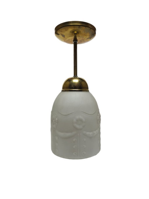 Vintage hanglamp, Polen, jaren 1960 – hanglampen, Glass, Metal