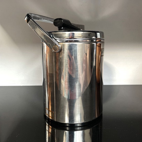 Image 1 of Elephant Vintage 1970s Japan Stainless Steel Ice Bucket with Tongs
