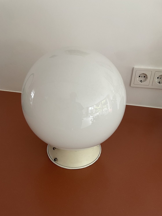 Image 1 of Vintage echt glazen grote bol plafondlamp
