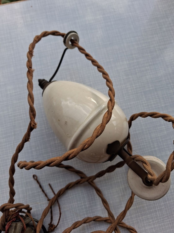Lampada a sospensione antica sali e scendi – Lampade a sospensione, Porcellana, Ottone (photo 7 of 9)