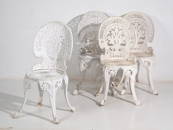 Conjunto de mesa y sillas de jardín Art Nouveau (c.1950). Set de 5 piezas – Conjuntos de jardín, Aluminium (photo 20 of 39)