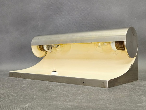 Image 1 of Seltene Bauhaus-Wandleuchten aus Nickel, Tschechoslowakei, 1930er Jahre
