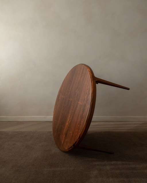 Mid Century Rosewood Round Coffee Table Model 283 by Johannes Andersen for CFC Silkeborg, 1960s