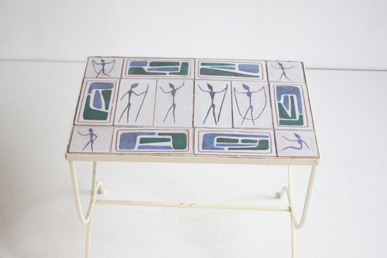 Image 1 of Ceramic tile side table by Hans Wagner