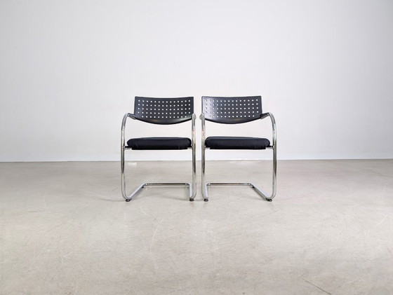 Image 1 of Set of 2 Vitra Visavis chairs, cantilever design armchairs