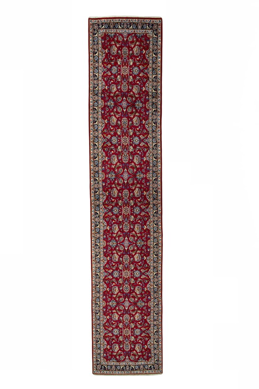 Perzisch tapijt - Kashan kurk 488 x 100 cm - Rood