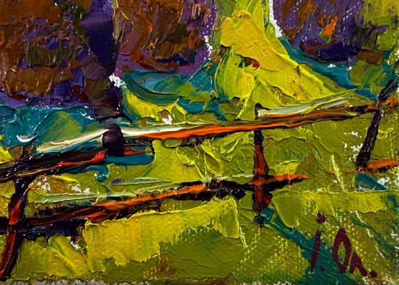 Original Oil Painting Summer Morning Landscape Bright Night Over The Field – Paintings & Drawings, Canvas (photo 5 of 8)