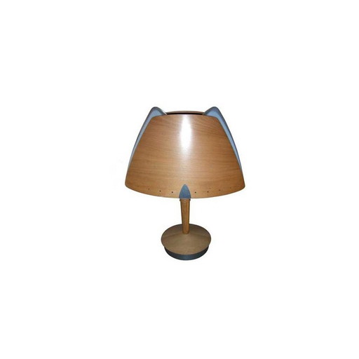 Lampada da tavolo vintage in metallo e legno per Lucid, 1970