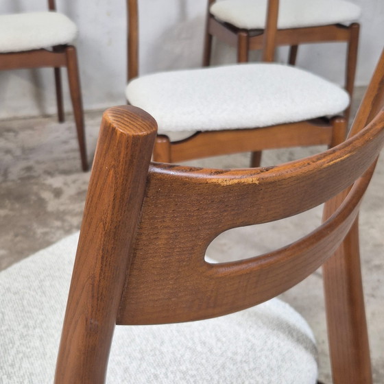Image 1 of 6 vintage Danish design dining chairs 1960s-70s Bouclé