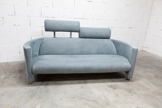 Image 1 of "Negresco" Sofa, designed by Bernard Massot for Neology France, in moiré velvet