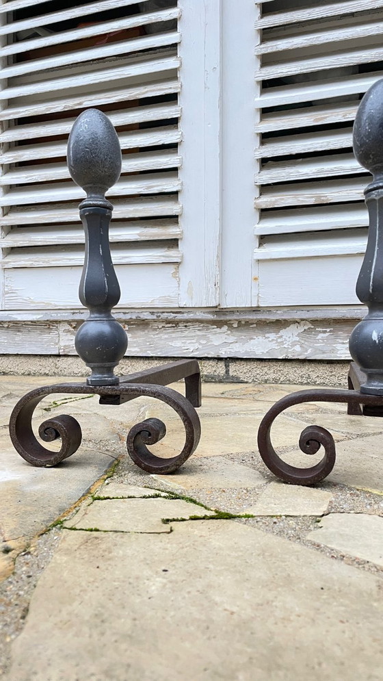 Image 1 of Vintage Geometric Fire Dogs