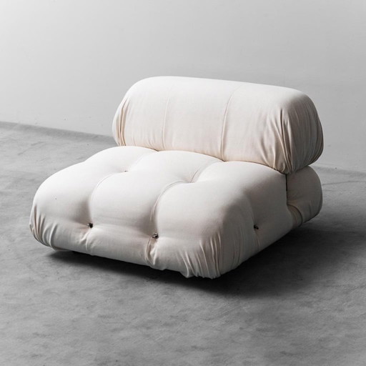 FAUTEUIL CAMALEONDA EN COTON BLANC M. BELLINI B&B 1970 VINTAGE MODERNE