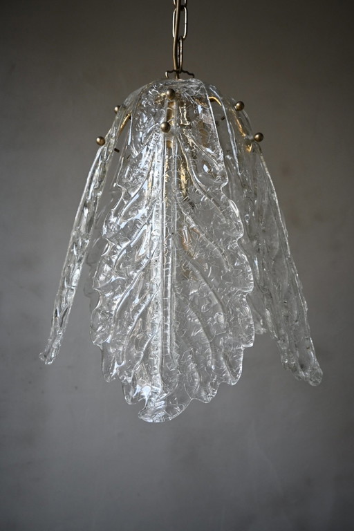 Lámpara de araña italiana Sylcom Light de cristal de Murano.