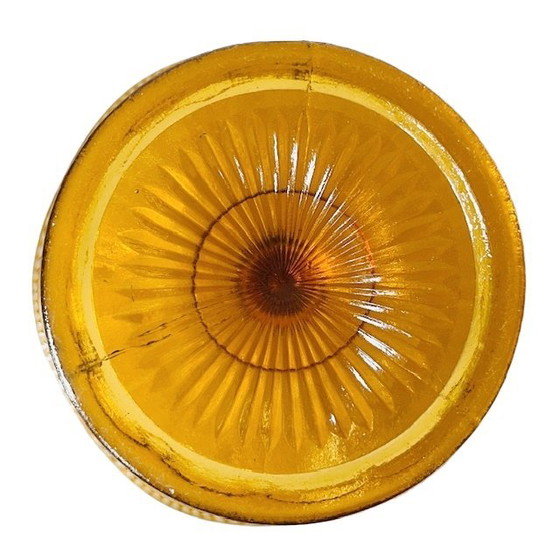 Image 1 of Fruttiera Artdeco su base in vetro ambrato 1930