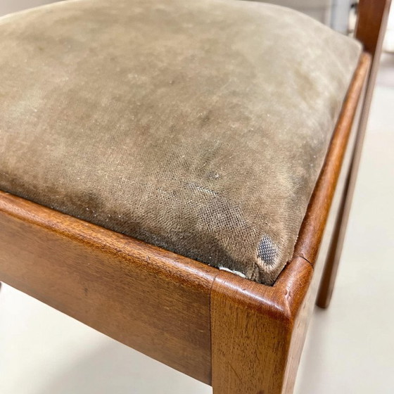 Image 1 of Set di 2 sedie Art Déco in rovere con rivestimento in velluto verde, circa 1920-1930