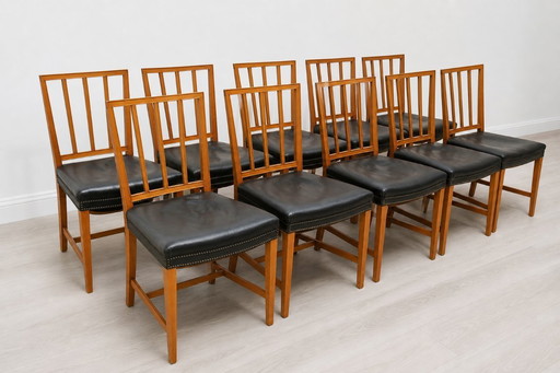 10 x Josef Frank stoelen Svenskt Tenn antiek model 620 walnoothout