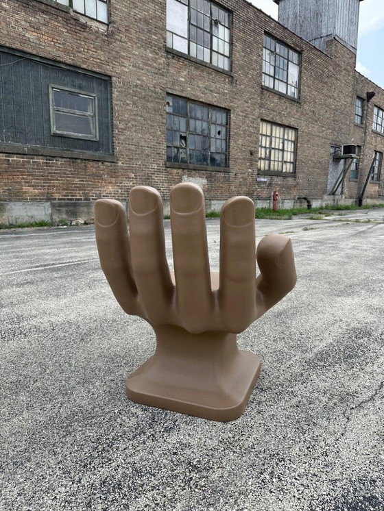 Image 1 of Light Brown / Tan Left Hand Shaped Chair 32" Tall Adult Size 70's Retro Eames iCarly New
