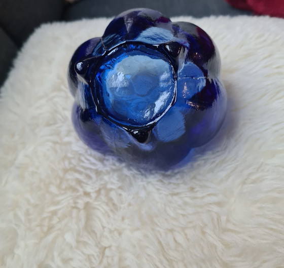 Empoli Glass Tealight Holder / Tealight Holder, Cobalt Blue, Vintage 60s – Vases (photo 6 of 6)
