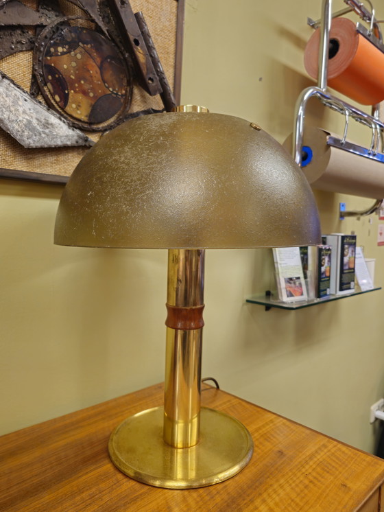 Image 1 of Vintage Messing Tafellamp Bureaulamp Lamp Lampje 