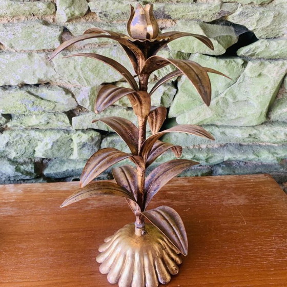 Image 1 of Coppia di candelabri in foglia d'oro degli anni '60