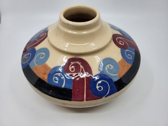 Image 1 of Simone Larrieu Art Deco Keramikvase, Frankreich, 1930