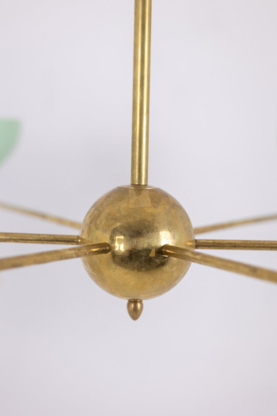 Image 1 of Stralende diabolokroonluchter met 12 kaarslampen. Eigentijds.