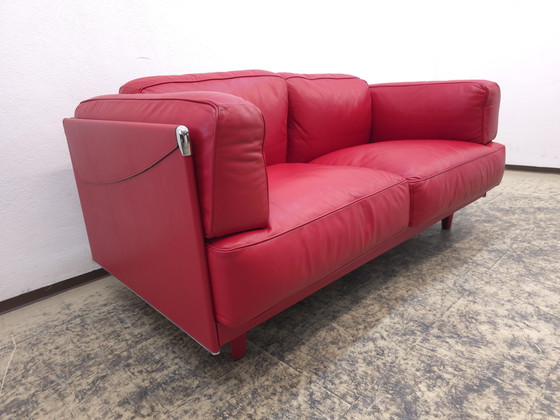 Image 1 of Poltrona Frau Twice sofa two seater designer sofa leather sofa couch red
