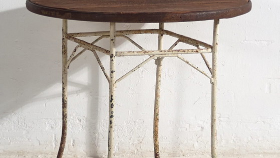 Tavolo rotondo da esterno in metallo antico (Francia, c.1900) – Tavoli da giardino, Wood, Iron (photo 3 of 22)