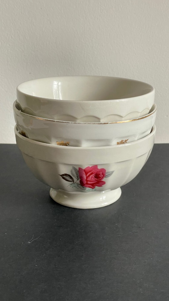 Image 1 of Vintage Pink and Gold Ceramic Bowls