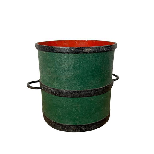 Vintage green bucket with handles